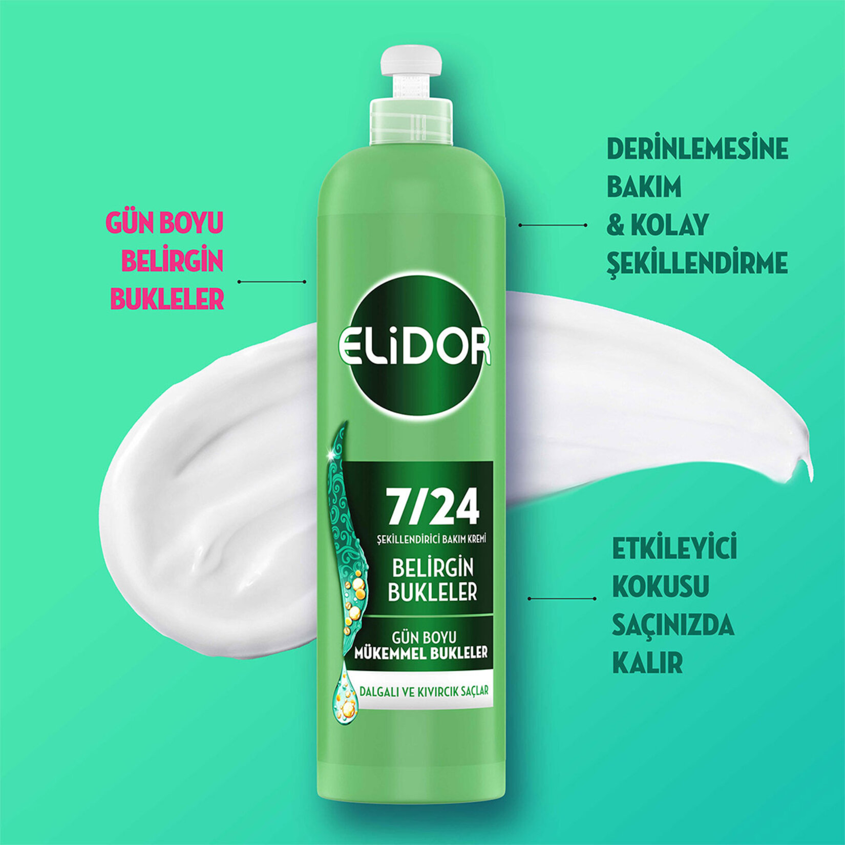 elidor 7/24 belirgin bukleler dolgulu kıvırcık saçlar 240 ml