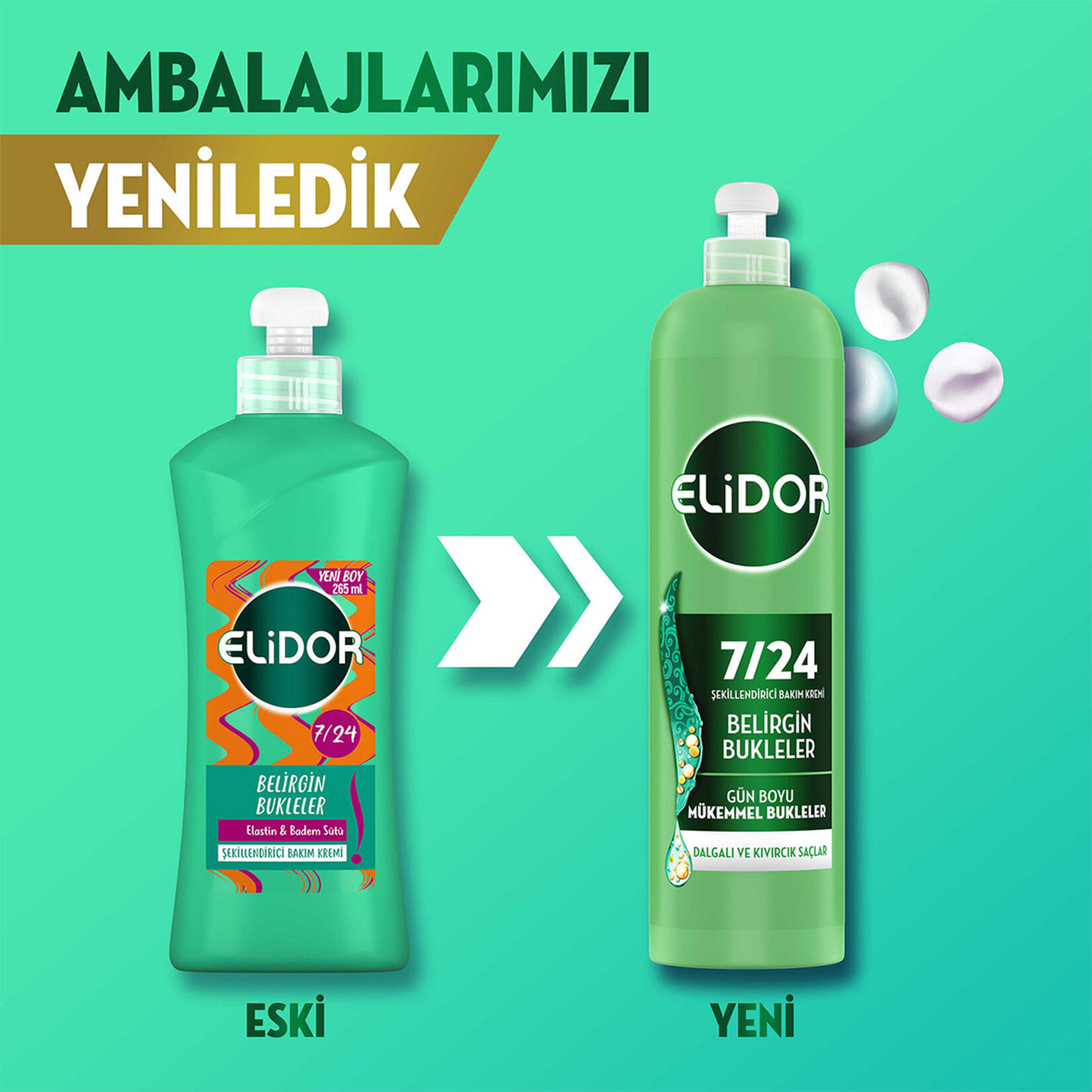 elidor 7/24 belirgin bukleler dolgulu kıvırcık saçlar 240 ml