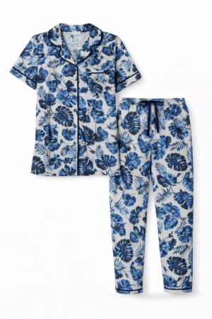 SVS S110 Kadın Kısa Kollu Düğmeli Pijama Takımı M Beden Rahat