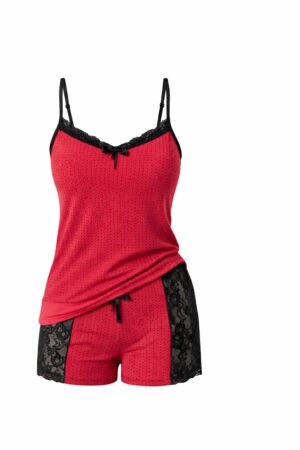 Polkan Kadın Fuşya Puantiyeli Şortlu Takım S/M Rahat & Şık