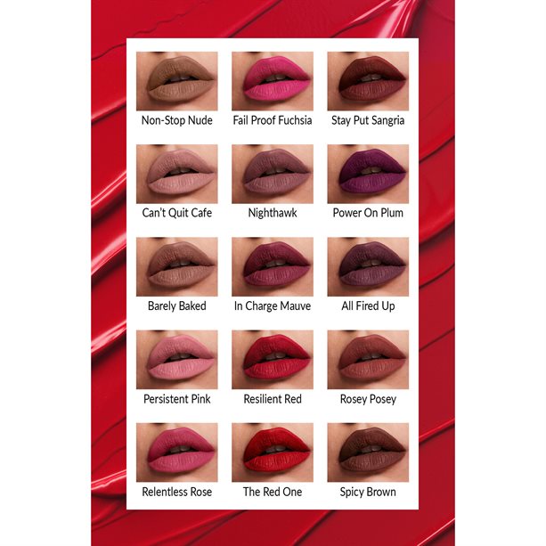 avon power stay kalıcı likit mat ruj 6 ml resilient red