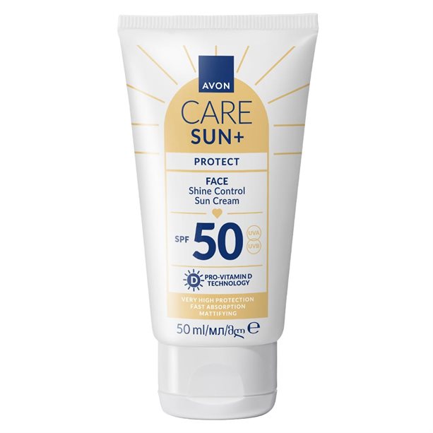 avon sun+ protect yüz İçin parlaklık kontrolü güneş kremi spf 50 50ml