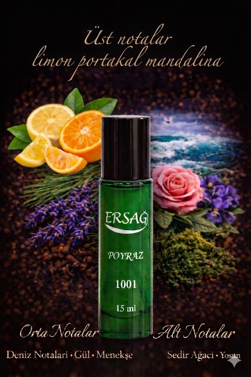 ersağ poyraz erkek parfümü edt 15 ml ferah deniz esintili narenciye koku