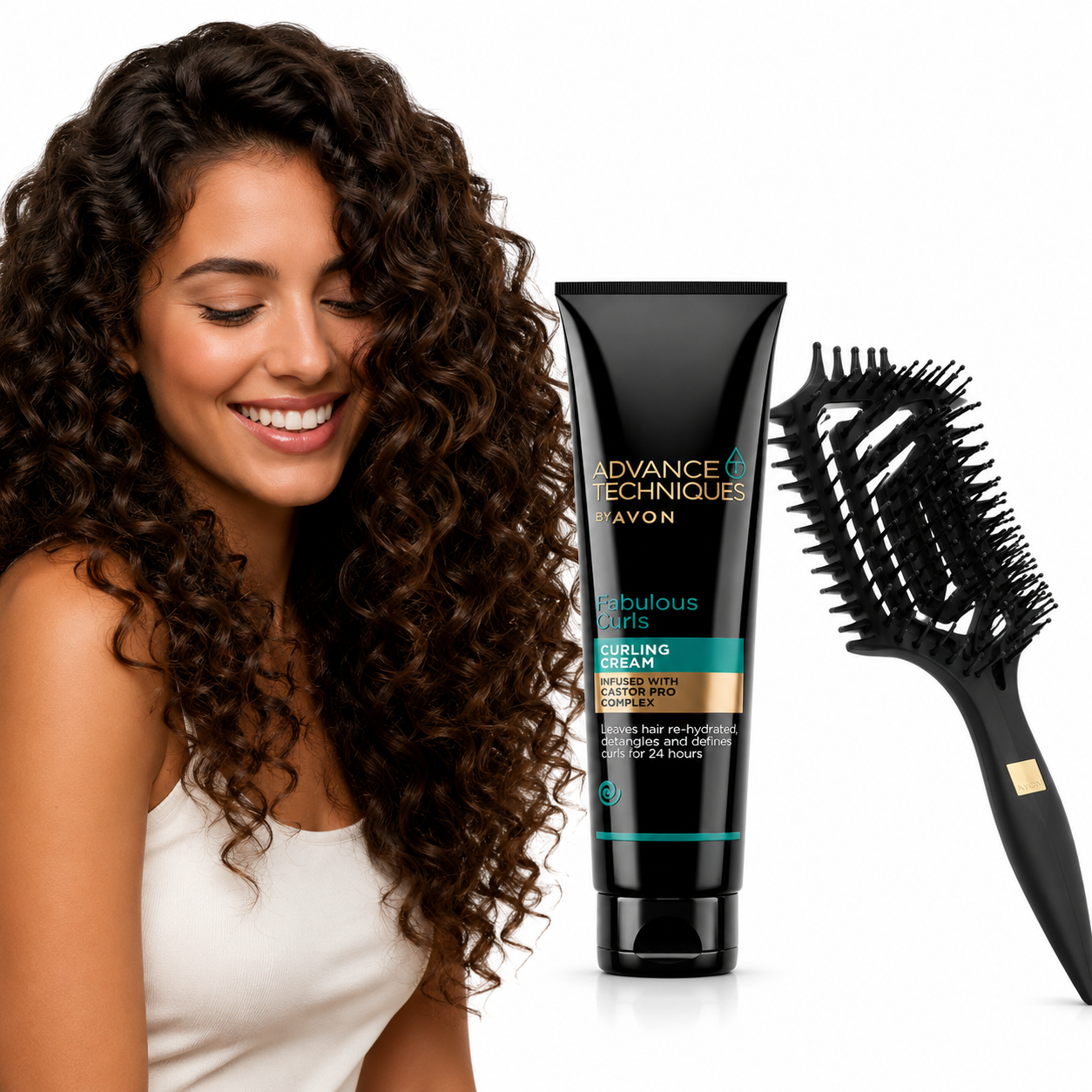 Avon Advance Techniques Bukle Belirginleştirici Krem 150 ml + Bukle Belirginleştirici Fırça Seti